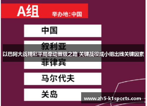 以巴阿大战精彩平局牵动晋级之路 关键战役成小组出线关键因素