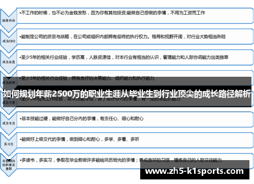 如何规划年薪2500万的职业生涯从毕业生到行业顶尖的成长路径解析