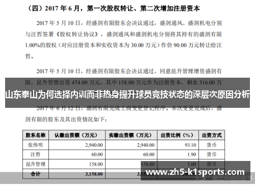 山东泰山为何选择内训而非热身提升球员竞技状态的深层次原因分析